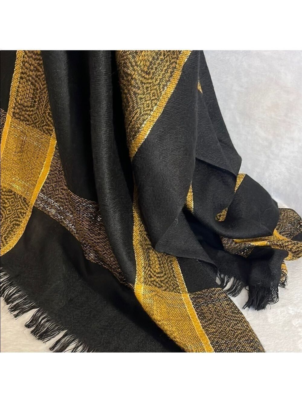 Elegant Black and Gold Scarf